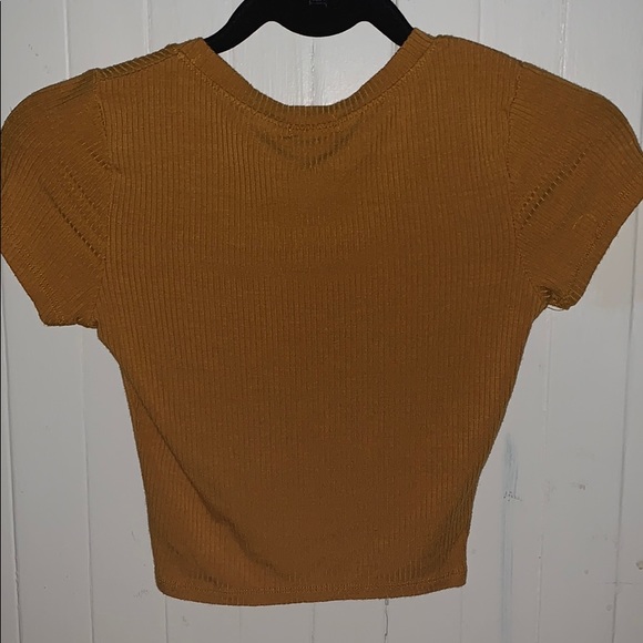 New. Orange/Yellow V-neck crop top. - Picture 2 of 4